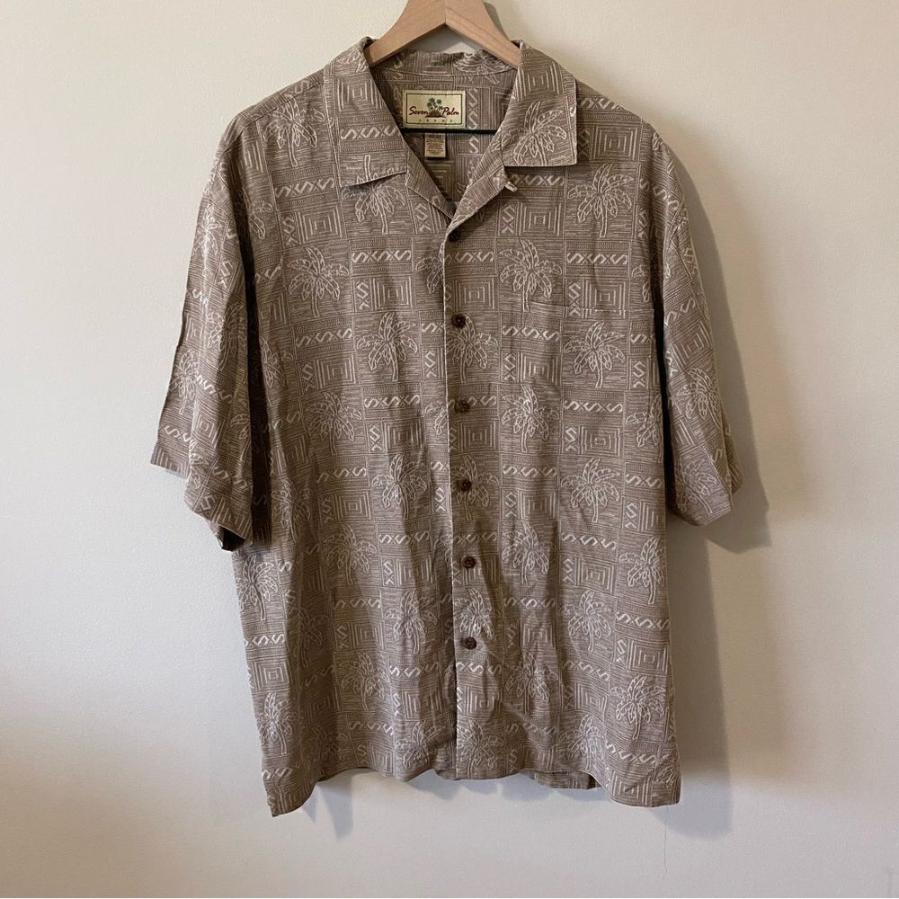 Seven Palm Silk Hawaiian button down